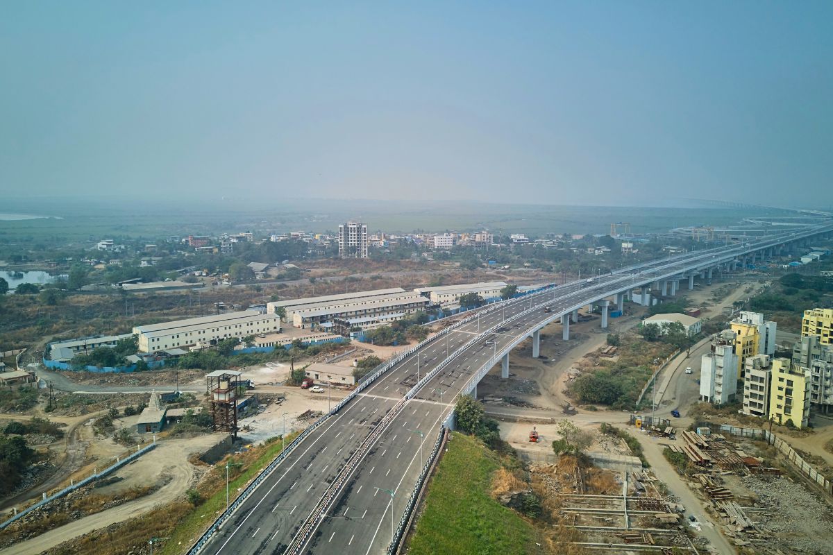 View of the Mumbai Trans Harbour Link from the city.